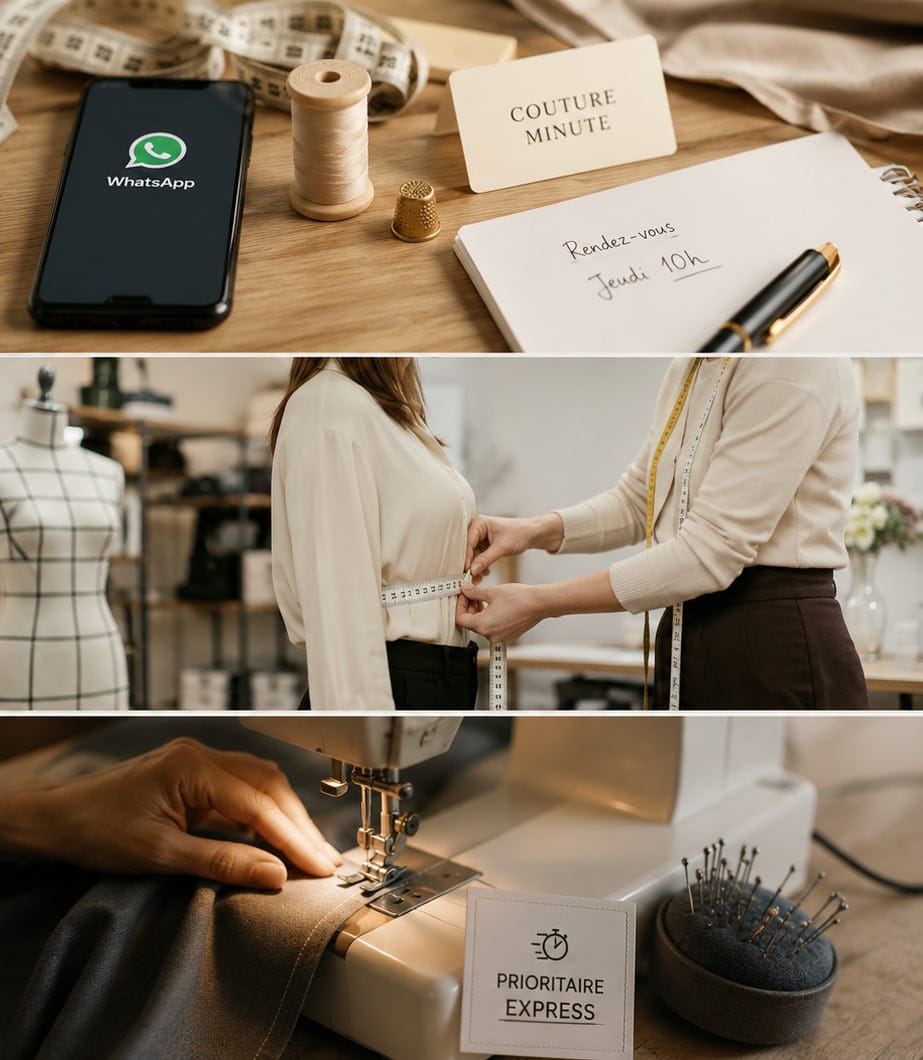 Déroulé du process Couture Minute